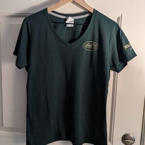 Sprouts Farmers Market Green V-Neck T-Shirt